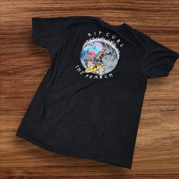 Rip Curl Black Graphic Surfer Tee Shiry - Picture 1 of 5